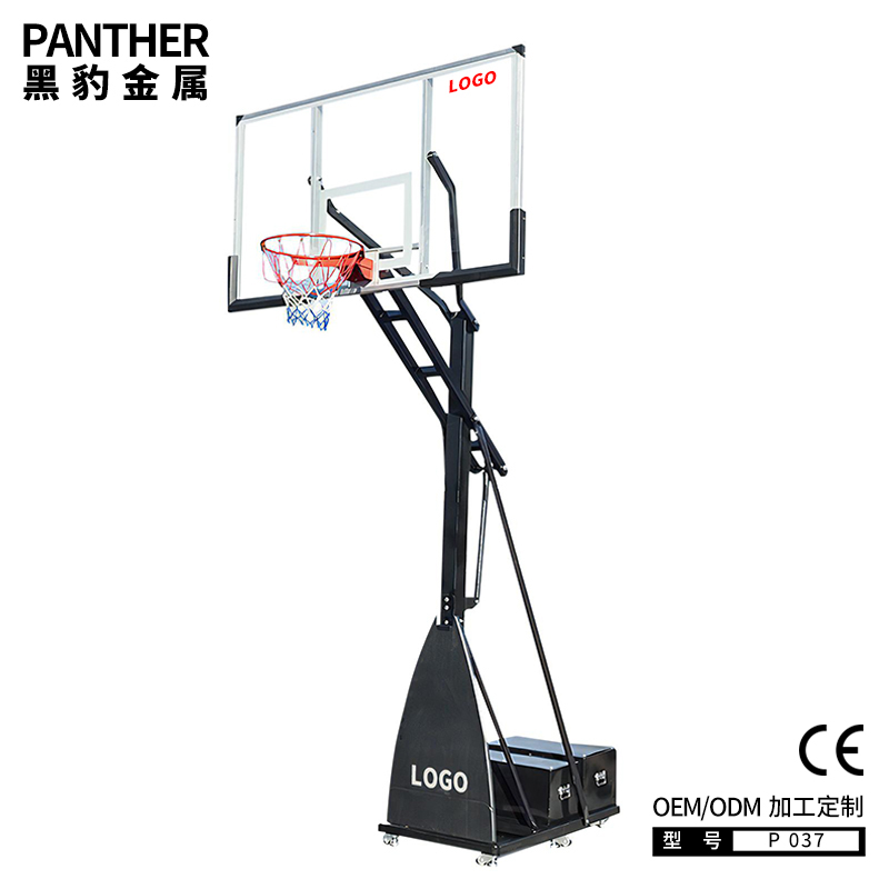 P037成人雙鐵箱可移動升降式籃球架